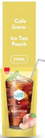 Cafe snow ice tea peach cartoon