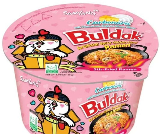 Buldak bowl carbonara cartoon