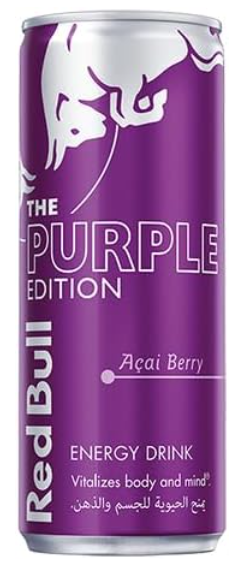 Red bull the purple edition acai berry cartoon